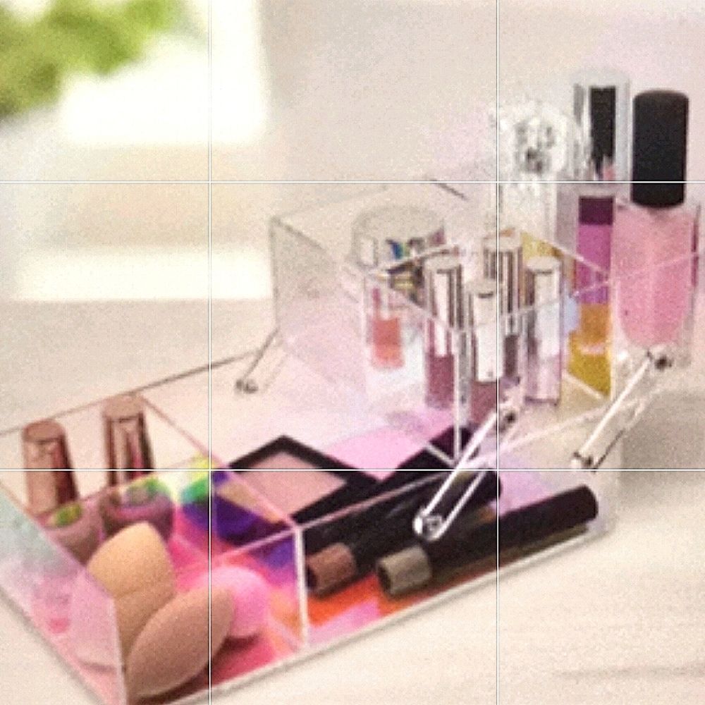 Oasis Home Clear Acrylic 6-Compartment Hinged Organizer